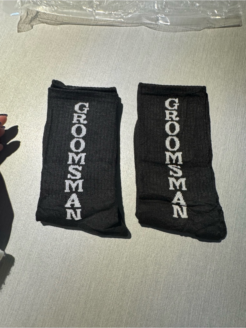 Amazon Black 'GROOMSMAN' Crew Socks - Pair